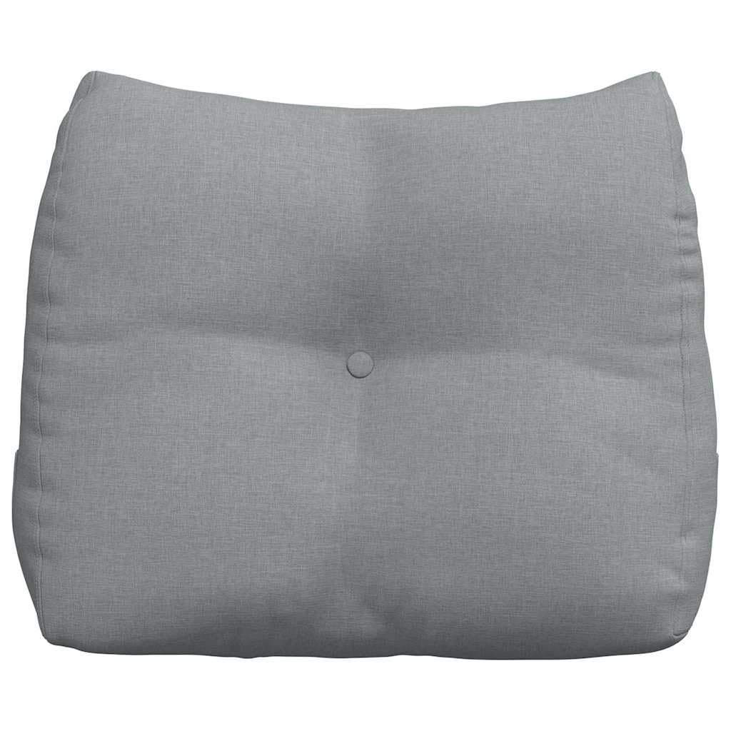 Cojín de respaldo gris claro, 60 x 24 x 50 cm, funda de terciopelo, ergonómico, con cierre de botón y cremallera, para salón, dormitorio, oficina