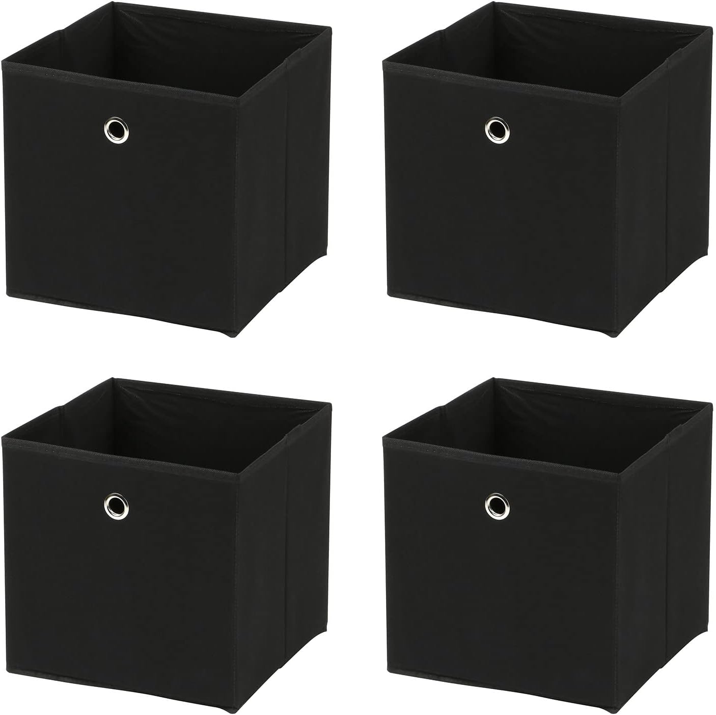 Taylor & Brown Set of 4 Large Foldable Square Storage Cubes, Fabric Organiser Canvas Cube Boxes