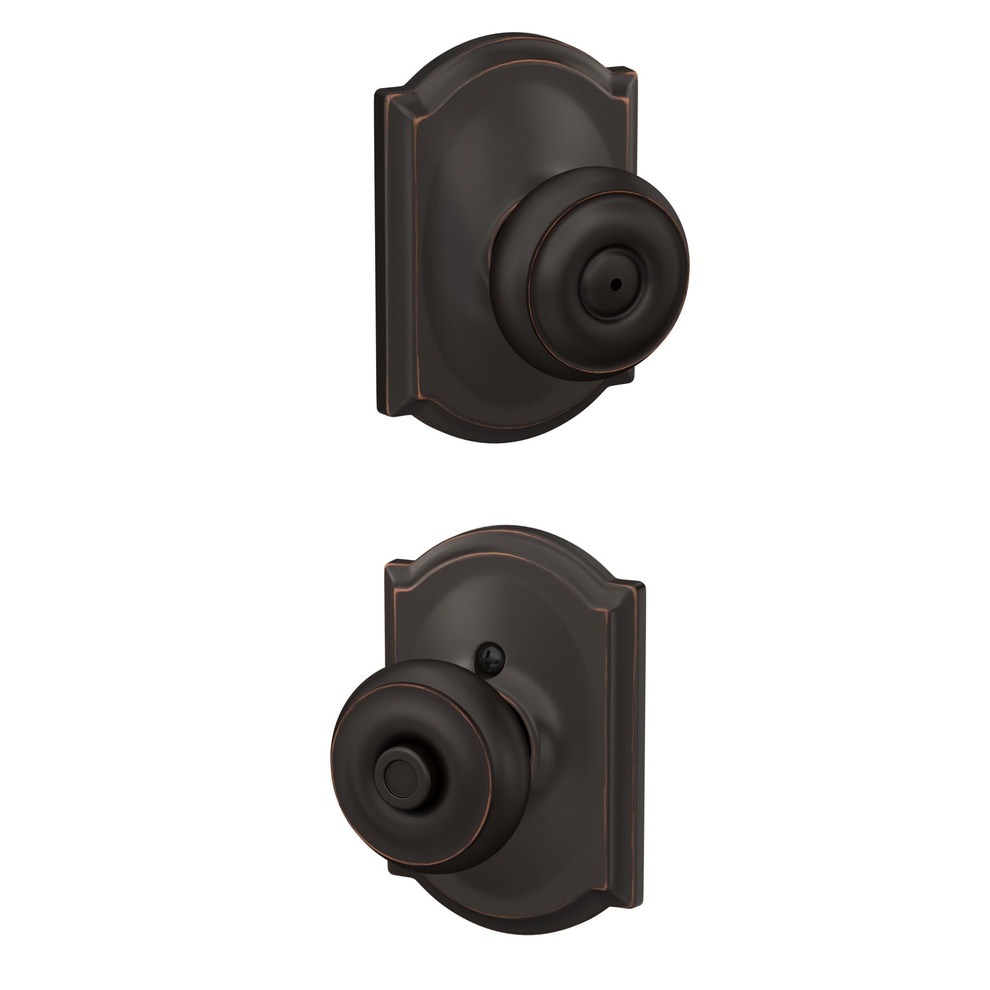 Bouton de porte Camelot Schlage F40 en bronze pour sublimer votre salle de bain