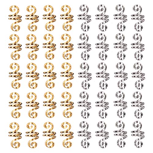 Hair Tube Beads Dreadlocks Beads Hair Spiral Hair Braiding Jewelry Hair Decoration Accessories Braid For Hair 40 Pieces