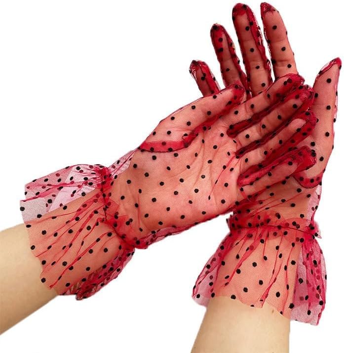 Women's Lace Short Bridal Wedding Gloves Tea Party Gloves Prom Evening Party Costume Accessories - Image 2