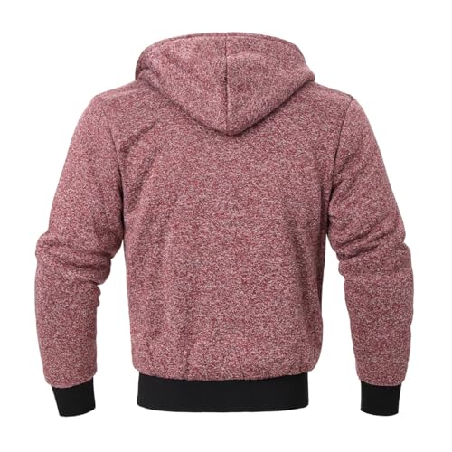 Image of LeeHanTon Sherpa Lined Hoodies for Men Heavyweight Full Zip Up Sweatshirt Thick Fleece Winter Warm Work Jackets Plus Size