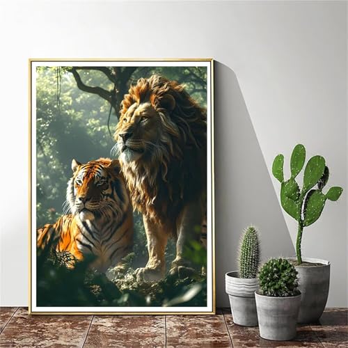 Kit peinture par numéro adulte lion pour sublimer votre salon