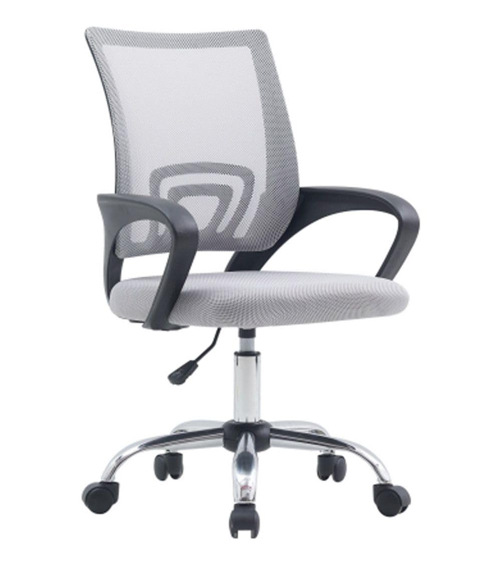 Silla Escritorio Nala 100x52x54 cm – Infantil y Juvenil con Respaldo Malla 3D, Patas Metálicas, Regulación Altura, Giro 360º y Ruedas, Color Gris