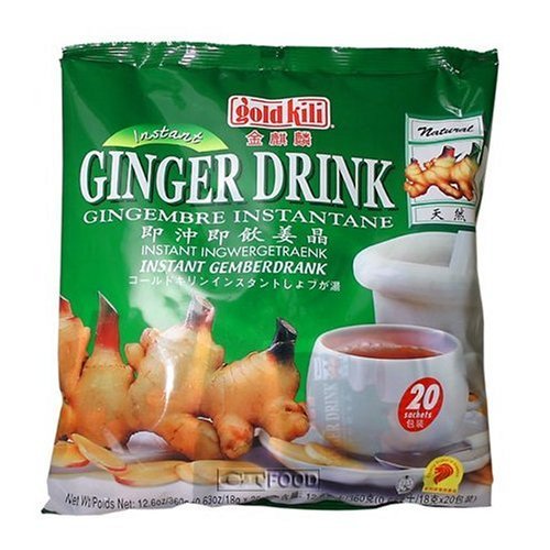 Gold Kili Natural Instant Ginger Herbal Tea Drink 20 Sachets (Pack of 4) - Total 80 Sachets