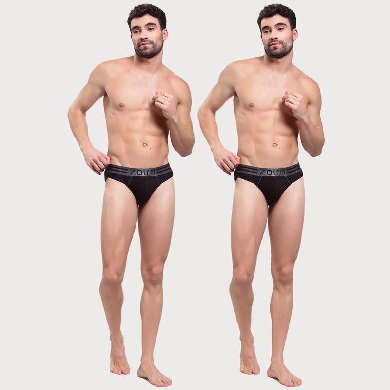Image of Zoiro Men's Cotton Blend Solid Sports Brief (Pack of 2) |Colours May Vary