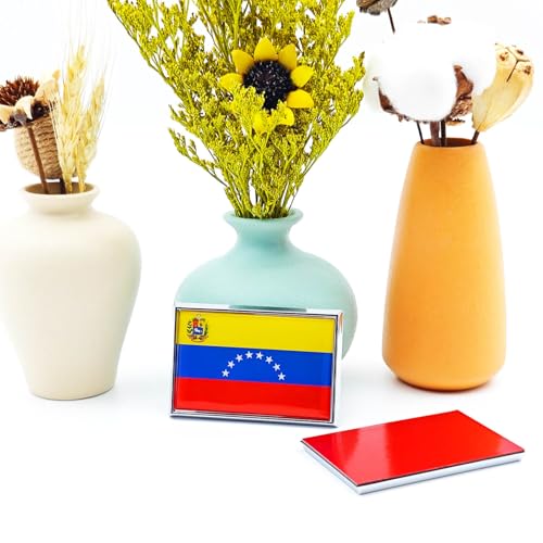 Image of Venezuela Flag Sticker Emblem Venezuelan Decal Car Chrome Flags, 2 Pack, 3 x 2 inches