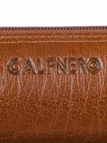 Image of Calfnero Genuine Leather Pen-Case for Men & Women | Premium Leather Pencil-Pouch with Zipper (Tan) | Cylindrical Pen-Holder Organizer for Pen, Pencils & Stationery | Unisex Pen-Sleeve