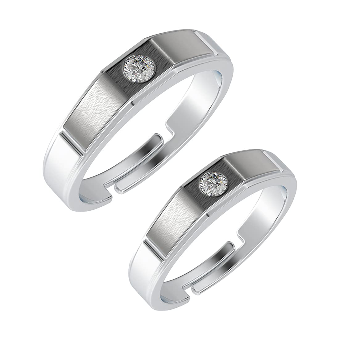 CLARA Pure 925 Sterling Silver Rocco Adjustable Couple Band, Promise Rings for Lovers | Gift for Men and Women | Partial Matte Finish (B095YJPBDB) Amazon Price History, Amazon Price Tracker