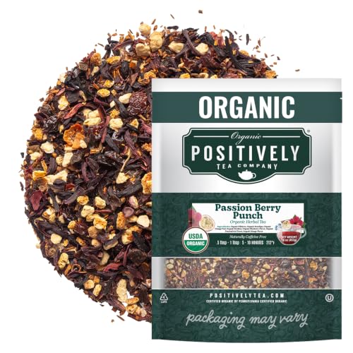 Image of Organic Positively Tea Company, Passion Berry Punch Herbal Tea, Loose Leaf, 16 Ounce