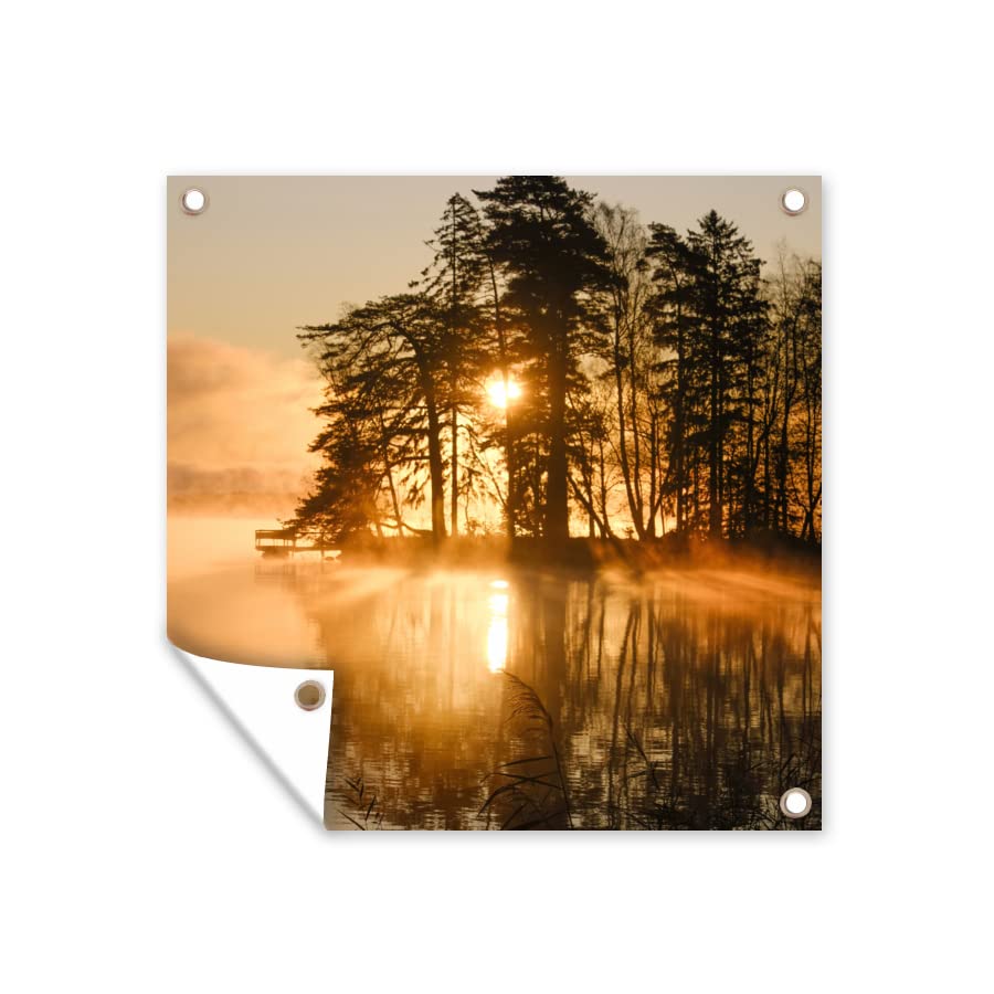 Outdoor-Gartenposter „Dschungel Wasserfall“ – 50x50 Cm, Wetterfest Und UV-beständig