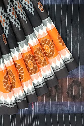 Image of Odisha Sambalpuri Handloom Ikat Women's Cotton Saree, Odisha Handloom Handmade Pure Cotton Khandua Saree, Ikkat Orissa Traditional Handloom Saree Without Blouse