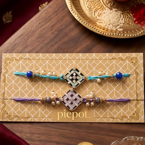 Image of Rakhi Gifts for Brother, German Silver Bowl & Spoon with Designer Rakhi, Premium Rakhi Gift Set. Raksha Bandhan Gift Hamper, Festive Gift Box, Home Decor, German Silver Bowl in Velvet box
