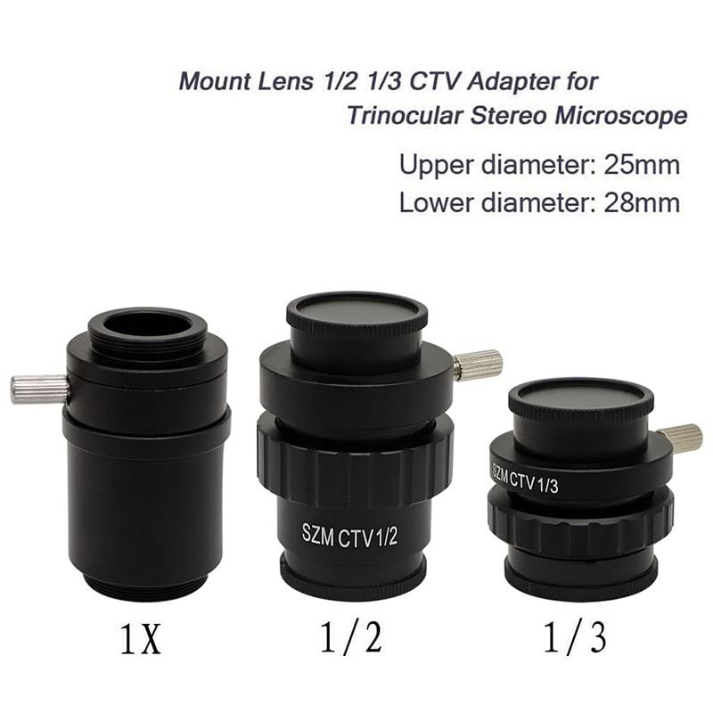 Microscope 0.3X 0.5X 0.35x TV1/2 1/3 Trinocular Focal Lens Stereo Microscope(1X Adapter)