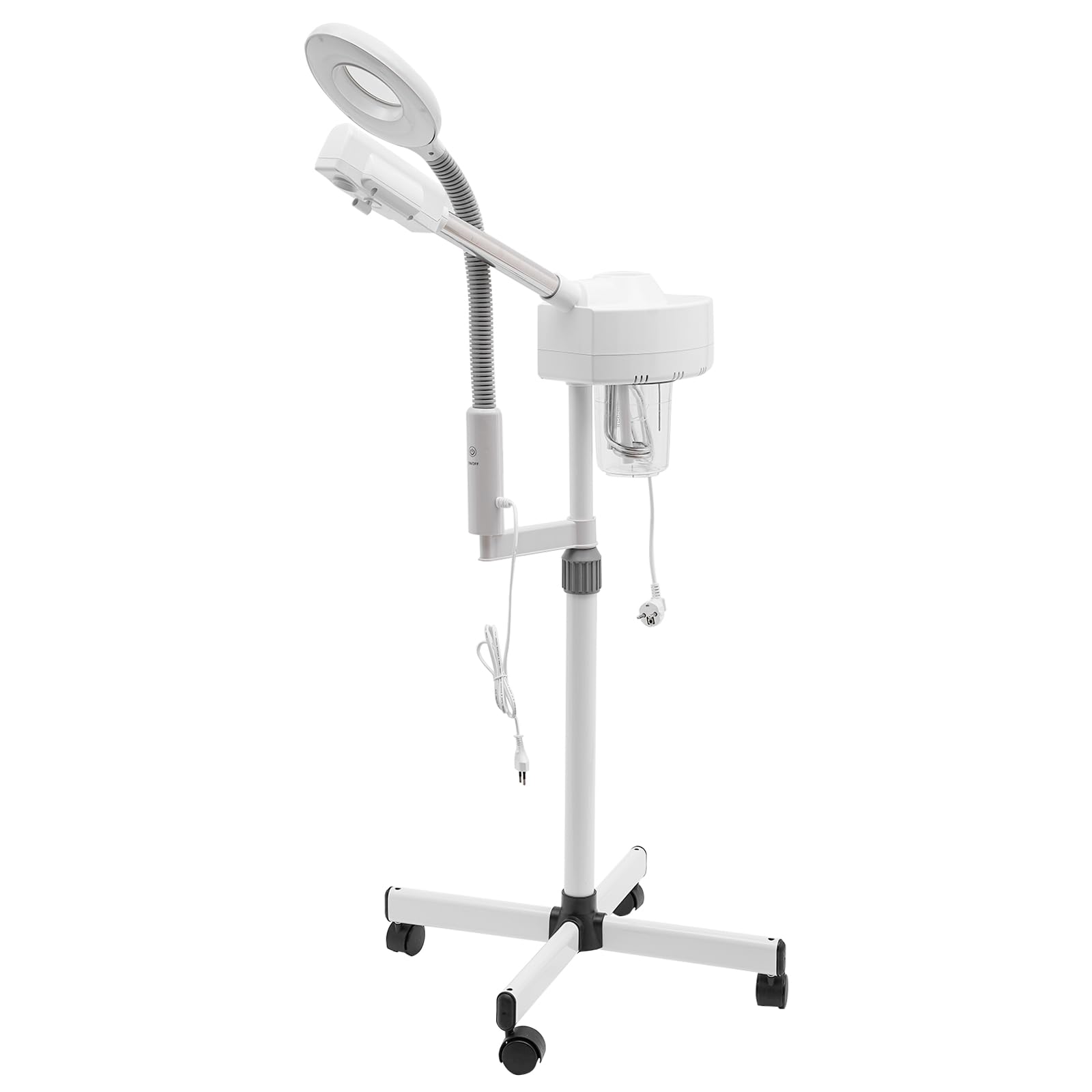 Vaporizzatore facciale 2 in 1 combinazione, vaporizzatore di ozono, salone, spa, lente d'ingrandimento, umidificatore con lente d'ingrandimento a LED, per clinica di bellezza, spa estetica medica