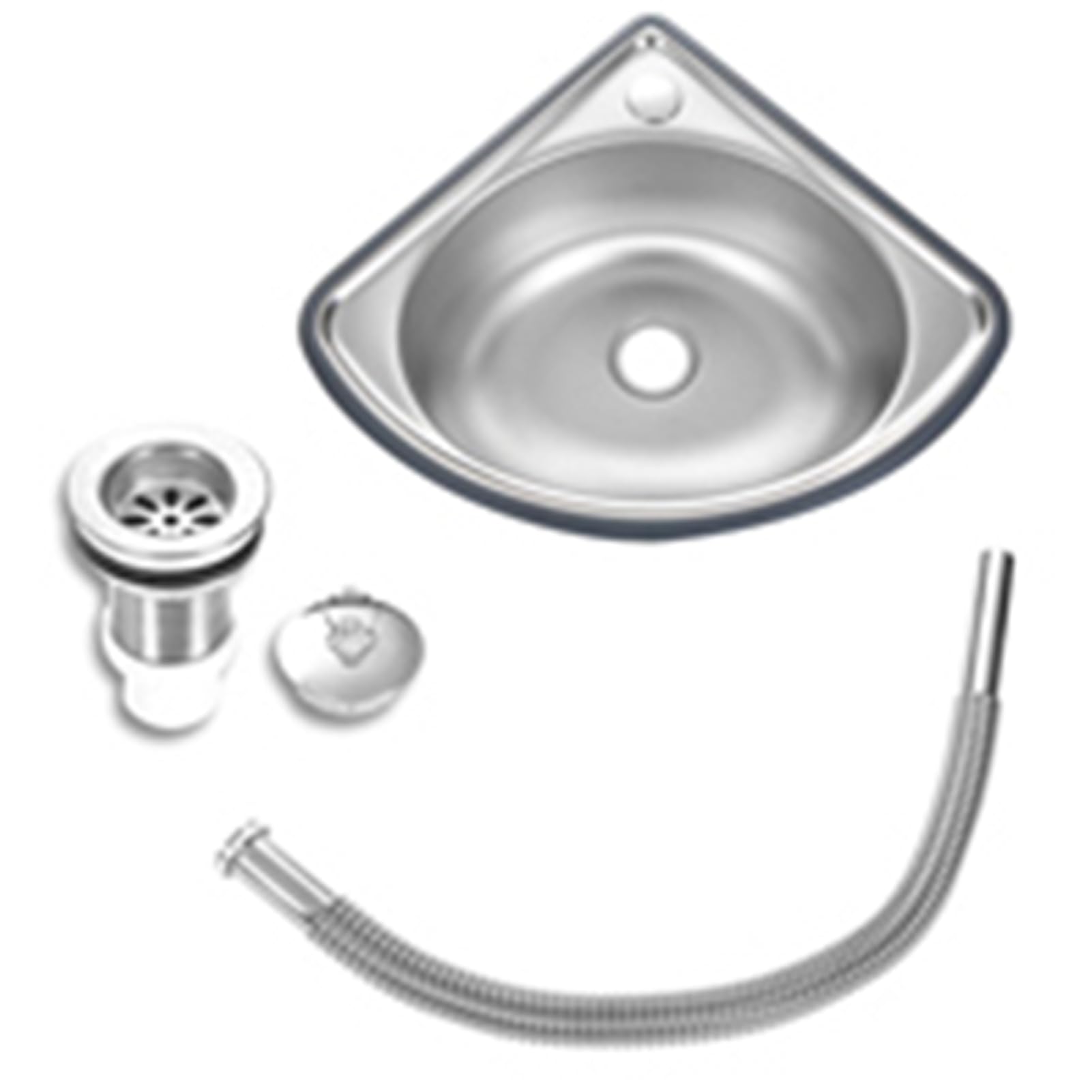 Fregadero Esquinero De Acero Inoxidable Lavabo De Pared Fregadero De Cocina Fregaderos De Un Seno Para Autocaravana Barco Baño Cocina, Ahorro De Espacio (A)