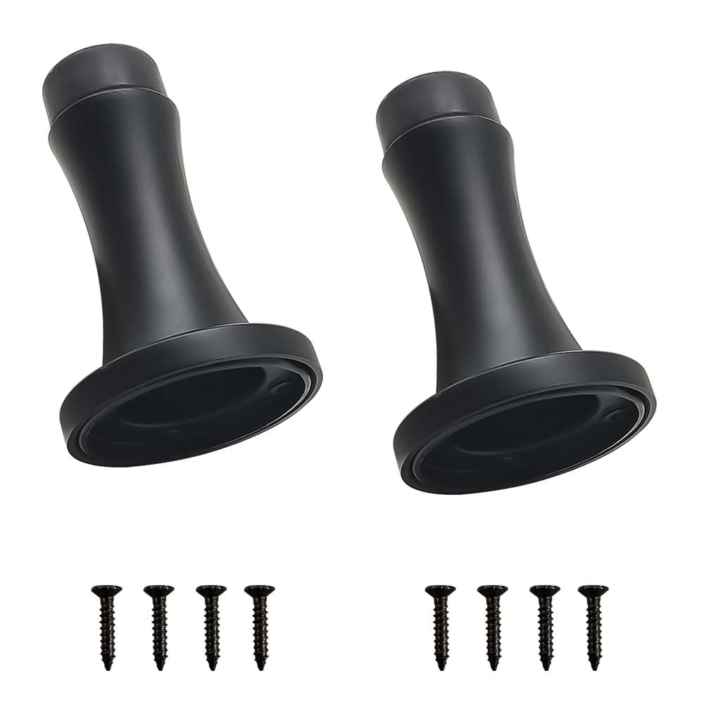 Volo Heavy Duty Black Wall Mounted Door Stop, Rigid Door Stopper with Low Mounted Black Rubber Bumper Tips, Protect Wall & Door for Kitchen, Bedroom, Office (Oh-505) Black (Black, 3) (B0D11R198P) Amazon Price History, Amazon Price Tracker