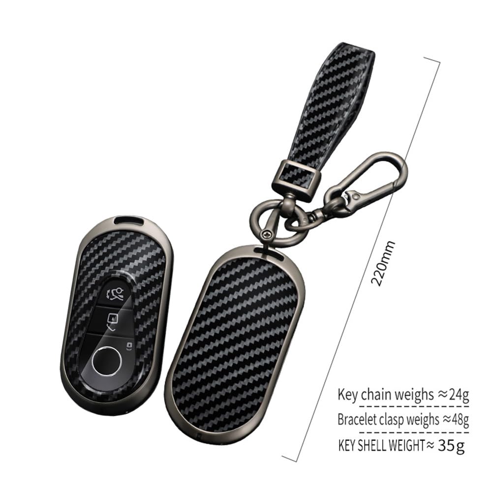 HIBEYO Custodia intelligente per chiave auto, adatta per Mercedes Classe C W206 Classe S W223 S300 S350 S400 S450 S500 C260 telecomando scatola portachiavi accessori nero