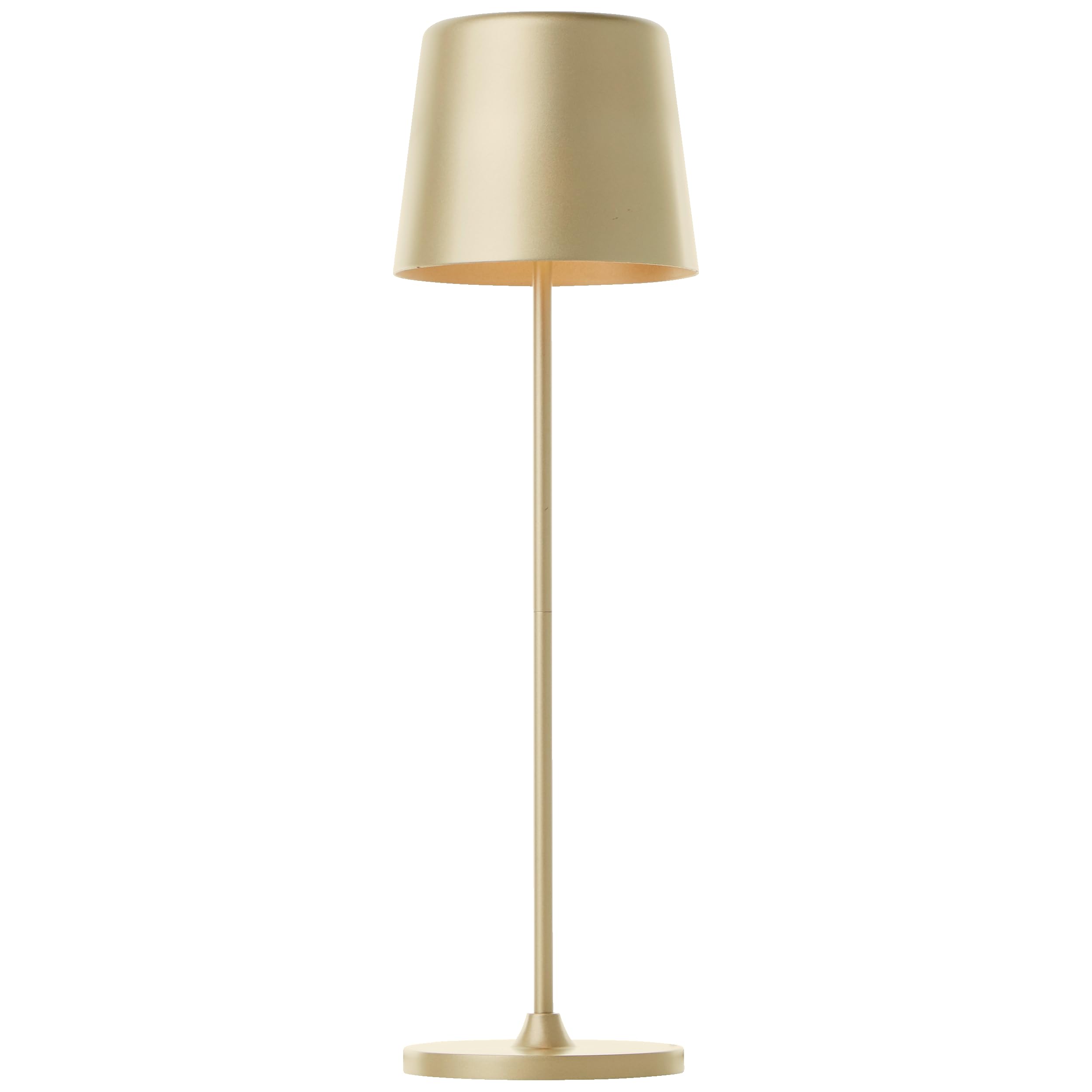 Lightbox LED Tischlampe für Innen & Außen | 37 cm / 23 cm Höhe, Ø 10 cm | goldfarbene Outdoor Tischleuchte mit Touch-Dimmer | mobil/kabellos/portable | per USB aufladbar/Akku | 310 lm & 3000 K