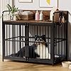 Large dog crate furniture for dogs 43 wooden heavy duty medium dog kennel with double doors for puppy decorative pet house dog crates side end table indoor433 wx276 dx393 h  urban country home decor
