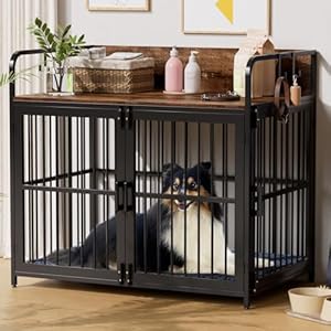 Large Dog Crate Furniture for Dogs, 43" Wooden Heavy Duty Medium Dog Kennel with Double Doors for Puppy, Decorative Pet House Dog Crates Side End Table Indoor(43.3" Wx27.6 Dx39.3 H) Large Dog Crate Furniture for Dogs 43 Wooden Heavy Duty Medium Dog Kennel with Double Doors for Puppy Decorative Pet House Dog Crates Side End Table Indoor433 Wx276 Dx393 H