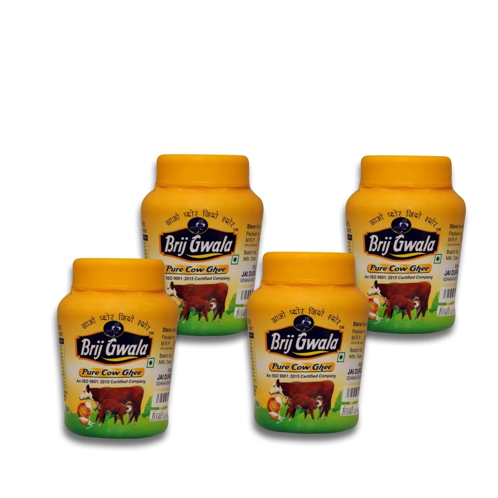Brij Gwala Desi Cow Ghee |Made Traditionally from Curd | Cow Ghee for Better Digestion and Immunity | 200-4 (B0CQT3J7P4) Amazon Price History, Amazon Price Tracker