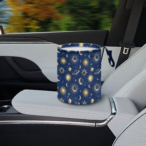 Image of Moon Star Car Trash Can, Cute Car Trash Bag, Hanging Organizer and Storage Bag, Universal Fit for Front Seat, Back Seat, Floor, Headrest