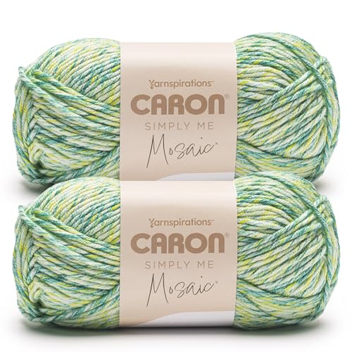 Image of Caron Simply Me Mosaic Yarn for Crocheting & Knitting, Seabreeze, 2-Pack