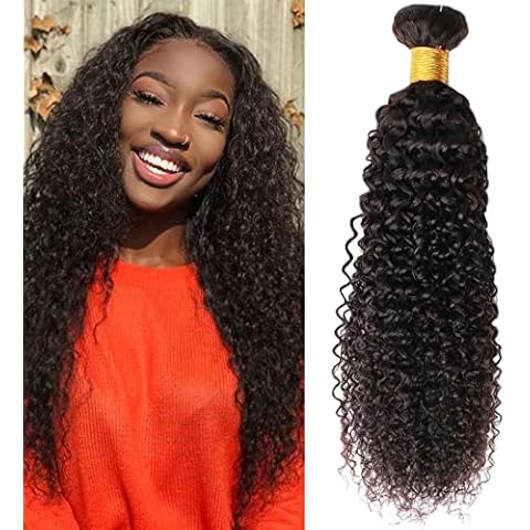 Huarisi Brazilian Curly Human Hair Weaves 8a Unprocessed Brazilian Virgin Curly Hair 1 Bundle Real Hair Bundle Extensions 20 Inch Natural Colour Sew in Weaving for Black Women Cover