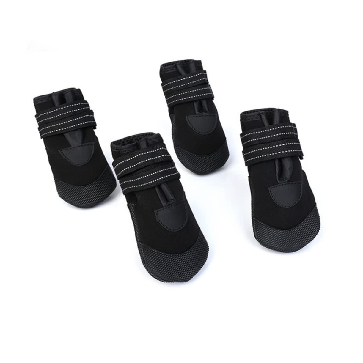 FOMIYES Lot De 3 Paires De Chaussures pour Chien Bottines Réfléchissantes Chaussures De Marche pour Petits Chiens Chaudes Et Confortables Noires 4 Pièces X 3