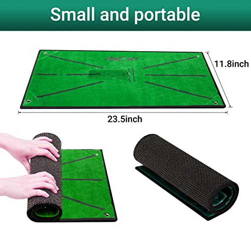Msoat Golf Hitting Swing Mat, Clearly Shows Impact Traces, Portable Training Mats For Backyards Swing Detection Velvet Material, Accustrike Swing Training Aids Rubber Back (Light Green) #TOP6
