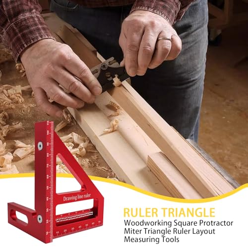 Koprek 3D Multi-Angle Measuring Ruler – 45/90 Degree Aluminum Alloy Miter Triangle Ruler, High Precision Woodworking Square Protractor for Carpentry, Engineering & DIY Projects (Red) 2 Koprek 3D Multi-Angle Measuring Ruler – 45/90 Degree Aluminum Alloy Miter Triangle Ruler, High Precision Woodworking Square Protractor for Carpentry, Engineering & DIY Projects (Red) - Image 2