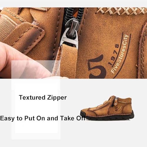 LOSD Matufit Shoes for Men, Free 1in Height Increasing Insoles, Slip-On Orthopedic Leather Hiking Shoes3