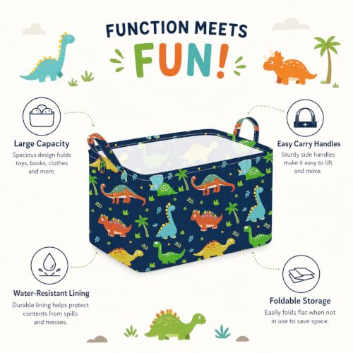 Image of Rectangle Gift Shelf Nursery Storage Basket Laundry Hamper Storage Box and Bins for Home Clothes with Handles