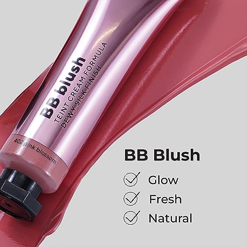 Lamel-402 BB Blush - Pink Blossom Cream Blush, Long-Lasting Glow & Matte Finish, Lightweight Formula,easy-To-Blend, Dermatologically Tested, Vegan & Cruelty-Free Blusher for... - Image 4