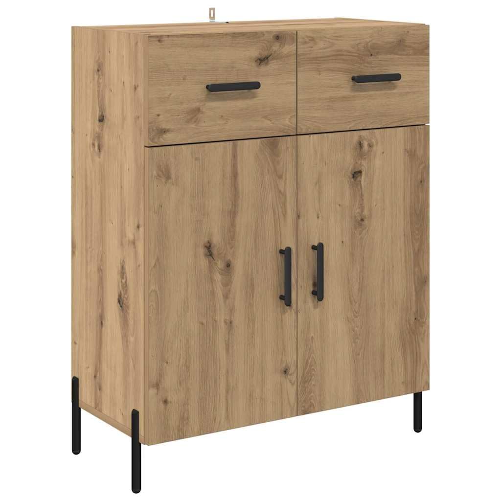 Tablero de madera de roble Artisan, montado en la pared, 69,5 x 34 x 180 cm, con espacio de almacenamiento y diseño minimalista para salón, almacenamiento robusto y ahorra espacio