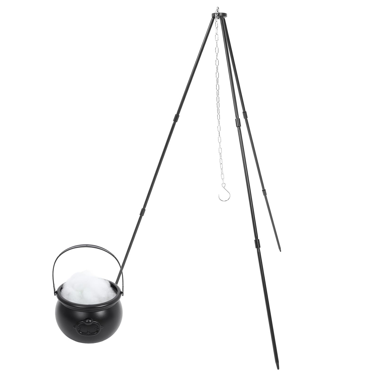 Olla de bruja Healeved con trípode ajustable y cadena para Halloween