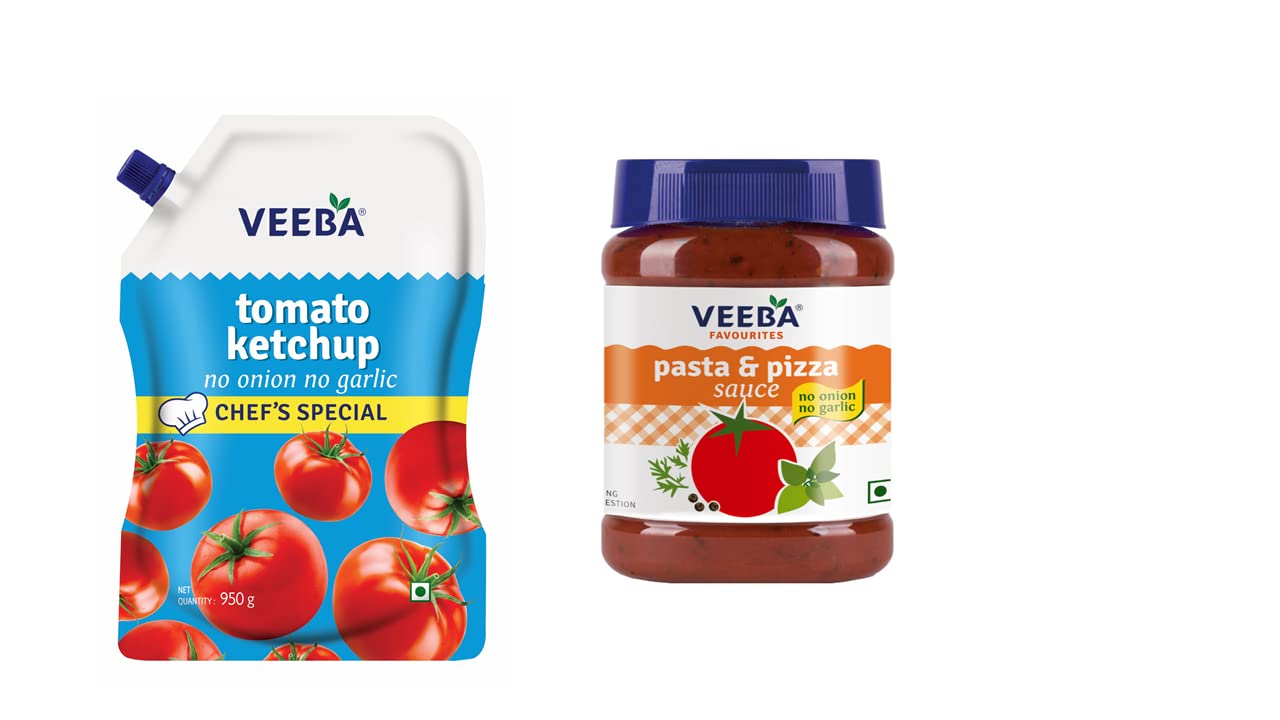 VEEBA Pasta and Pizza Sauce - No Onion No Garlic, 310Gram, Tomato Ketchup - No Onion No Garlic Chefs Special (950Gram) (B09GWQKVNQ) Amazon Price History, Amazon Price Tracker