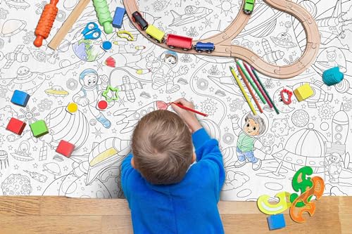 Image of SEARCH & FIND EXPEDITION activity mat, FAIRY LAND ADVENTURES activity mat, ANIMAL KINGDOM activity mat and GIANT SPACE COLOURING POSTER | Combo of 3 activity mats with pen and 1 colouring poster