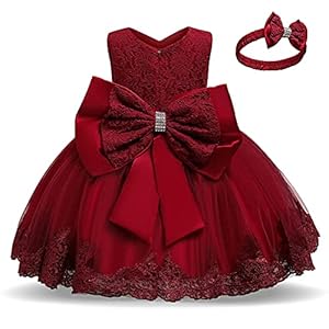 NNJXD Girls’ Tulle Flower Princess Wedding Dress for Toddler and Baby Girl