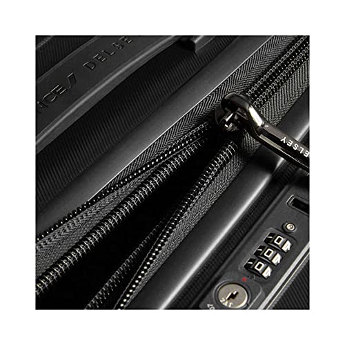 Image of DELSEY PARIS Allure 65CM Medium 4 Double Wheels Black Cabin Polycarbonate Hard-Sided Trolley Bag,Suitcase, Luggage