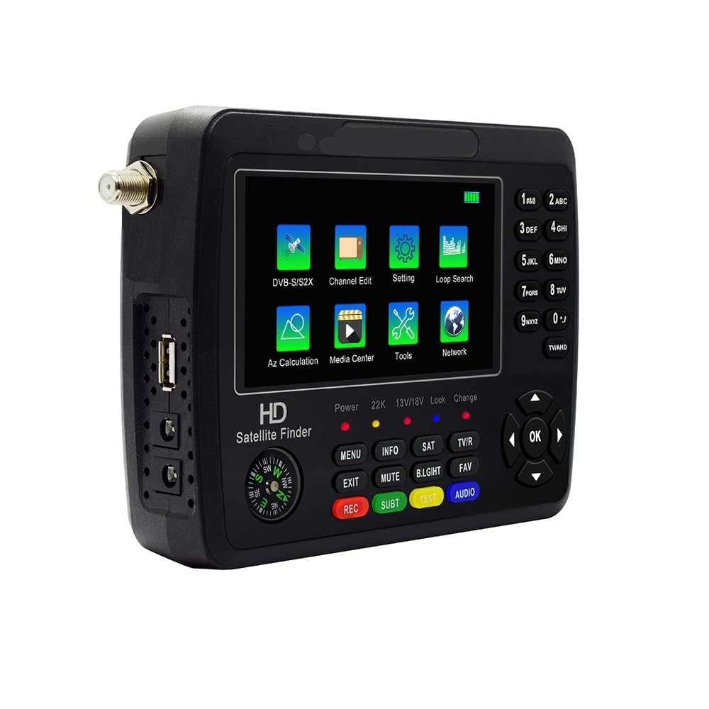 Puntatore Satellitare, Misuratore di segnale satellitare, supporto AHD CCTV H.264/H.265 (10 bit) 1080P, LCD da 4,3" VS PRO