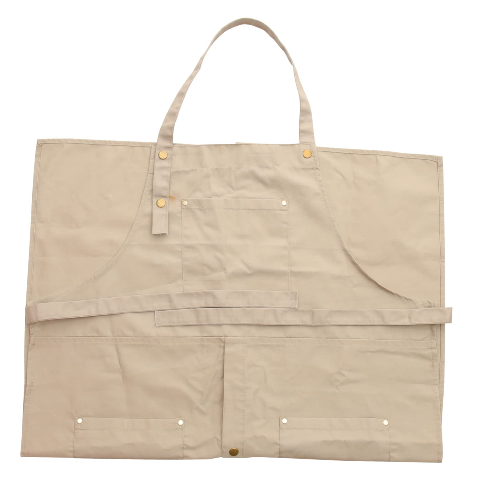 LIFKOME Grembiule da Pittura in Canvas Kaki con Tasche per Adulti