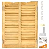 Saloon Swinging Doors 30/32/36 Inch Wide, Wood Heavy Duty Swinging Half Door with Hinges and Hardware, Dual Swing Cafe Doors for Doorway Bar Kitchen Decor