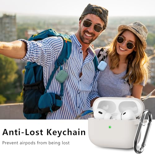 Image of Ljusmicker for AirPods Pro Case Cover with Cleaner Kit,Stone | Silicone Protective Cover for Apple AirPods Pro 2nd /1st Generation Case with Keychain for Women Men,Shockproof