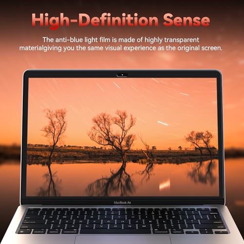 Image of Mamol 2 Pack Anti Blue Light Screen Protector for Macbook Air 13 Inch (2018-2021, M1) / Macbook Pro 13 in (2016-2022, M1, M2), Eye Protection, Anti Glare