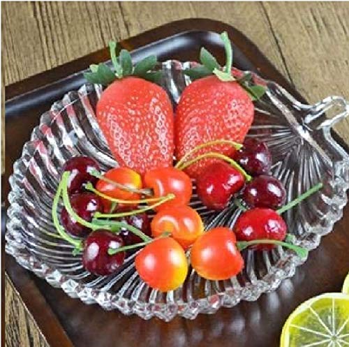 Image of CRIYALE Leaf Shape Glass Tray Plate for Serving Dry Fruits, Snacks, Sweets, Chocolates for Home Decoration (Pack of 1)