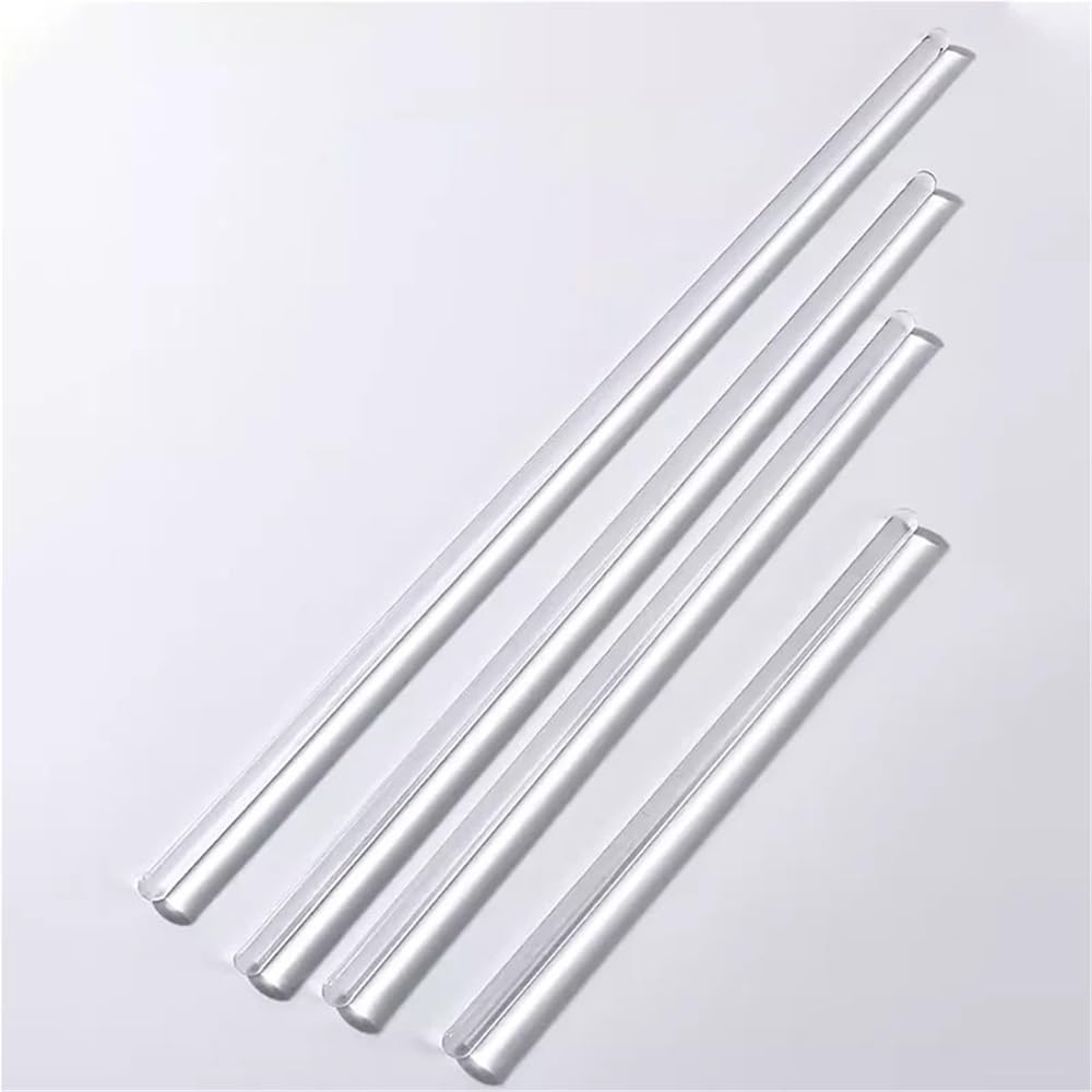 Bastoncini agitatori in vetro, Bacchette for agitazione in borosilicato trasparente da 100 pezzi, estremità arrotondata liscia, dimensioni multiple for laboratorio(7X300mm)
