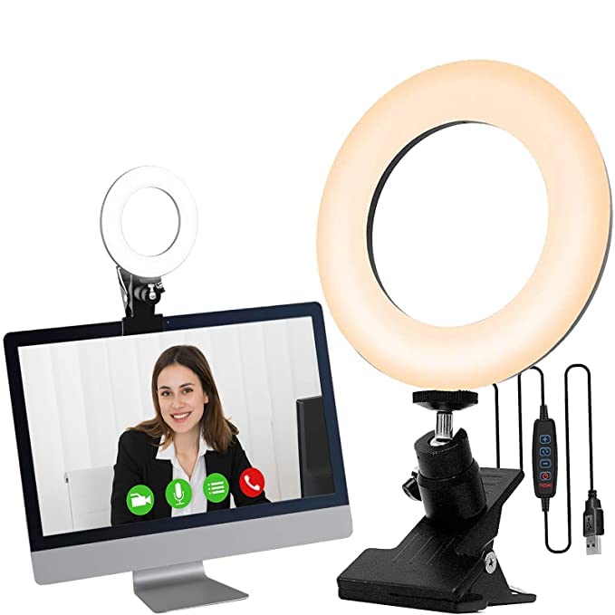 VOFFY Video Conference Lighting 6.3" Selfie Ring with 3 Light Modes