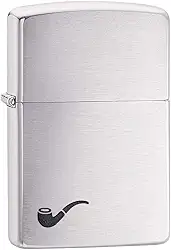 Zippo Isqueiro unissex adulto, tubo preto cromado escovado, tamanho único